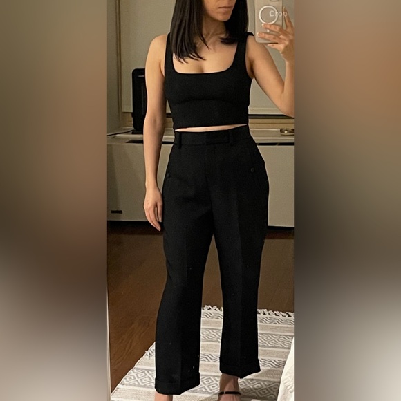 Aritzia Wilfred Ibiza Bustier (Cropped Top) (black matching pants) - Picture 2 of 9